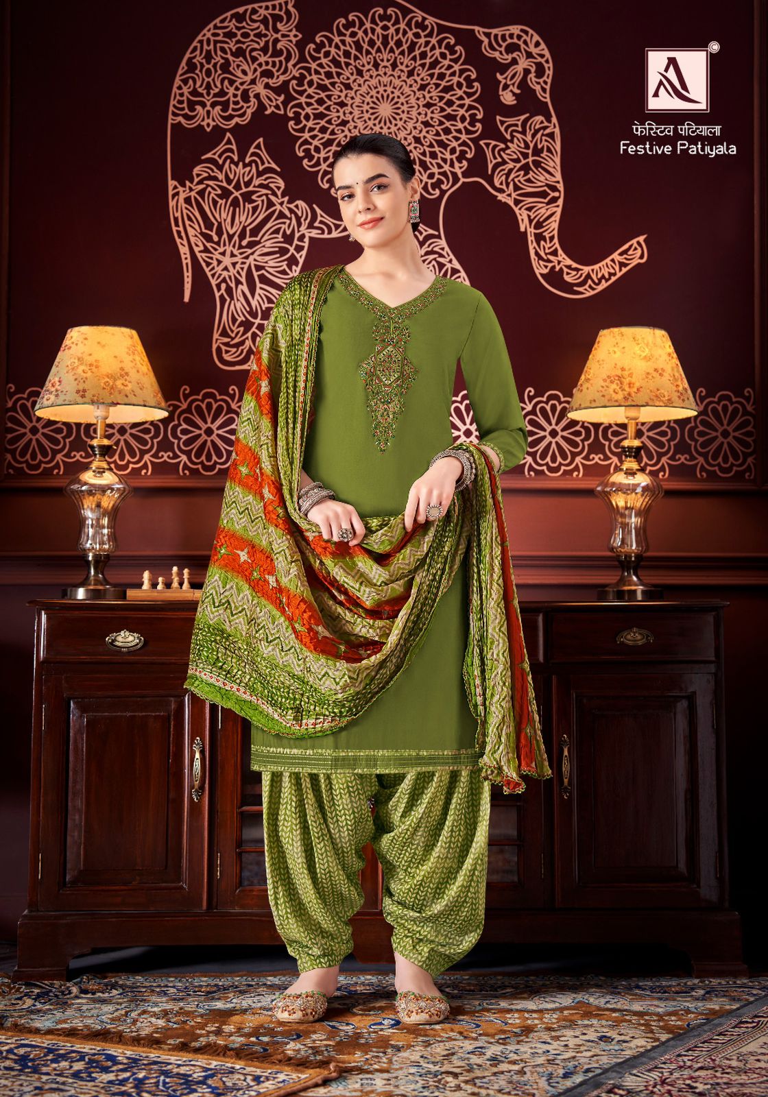 Festive Patiyala By Alok Embroidery Dress Material Wholesale Market In Surat With Price
